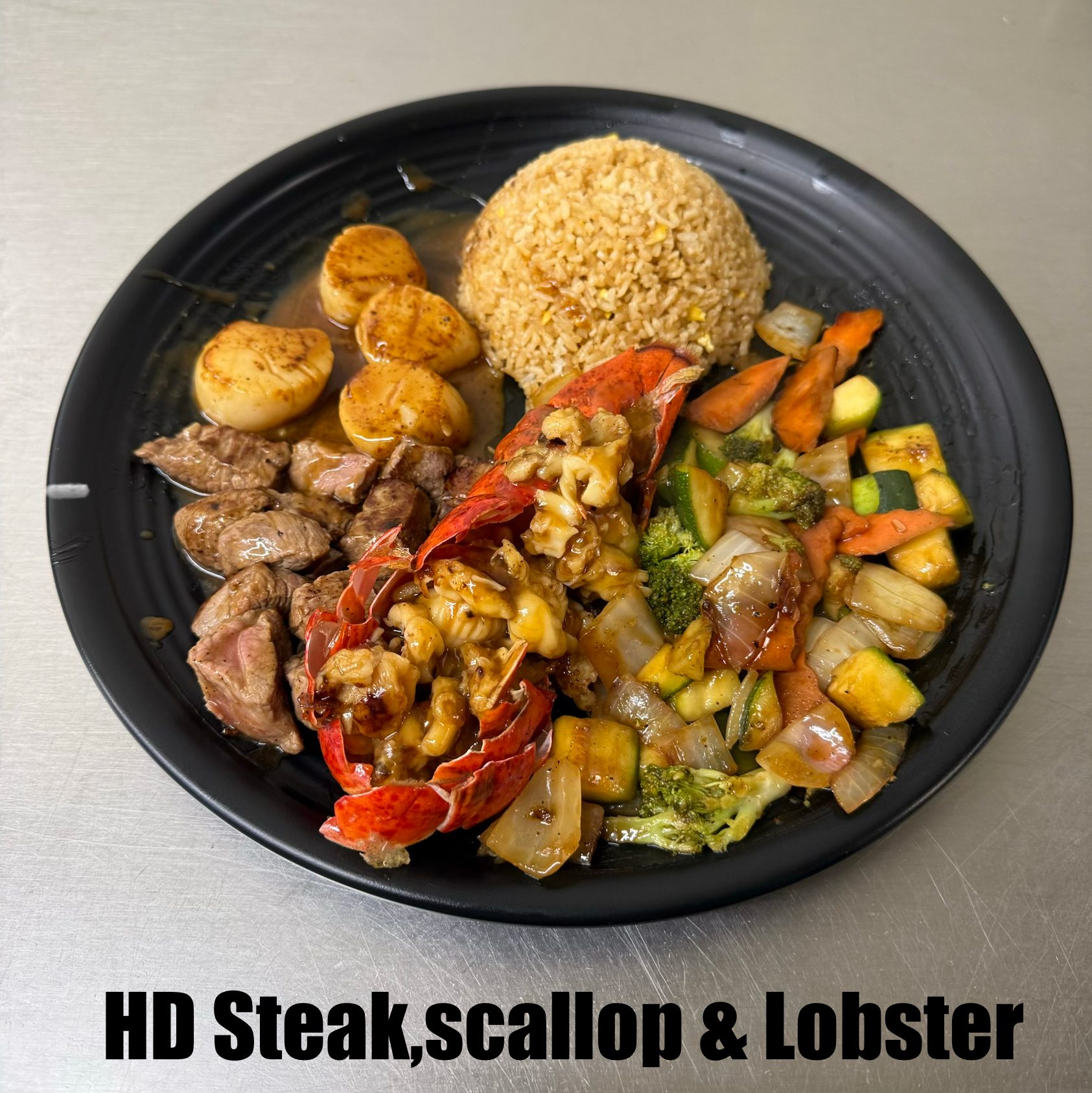 HD22. Hibachi Steak, Scallop, & Lobster.